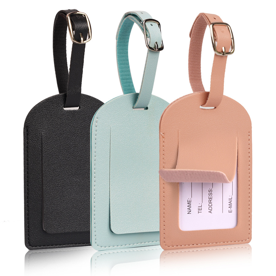 Luggage Tag Leather - Etiquetas de equipaje de cuero PU