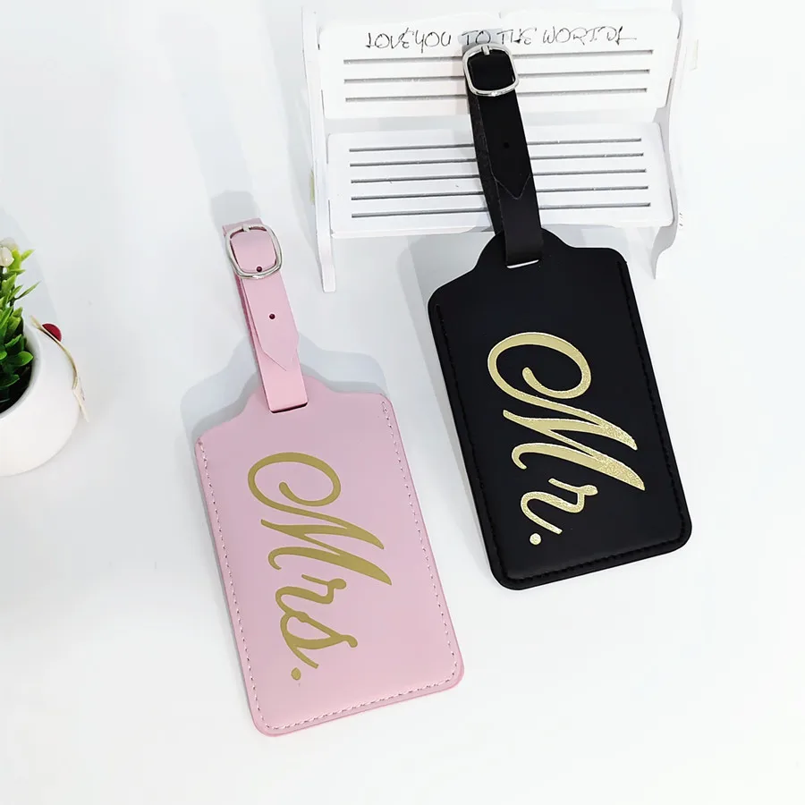 Luggage Tag Leather - Etiquetas colgantes de equipaje para parejas,