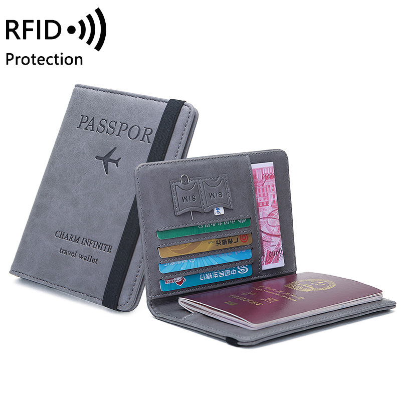 Travel Accessories Rfid - Porta pasaporte unisex de cuero PU: