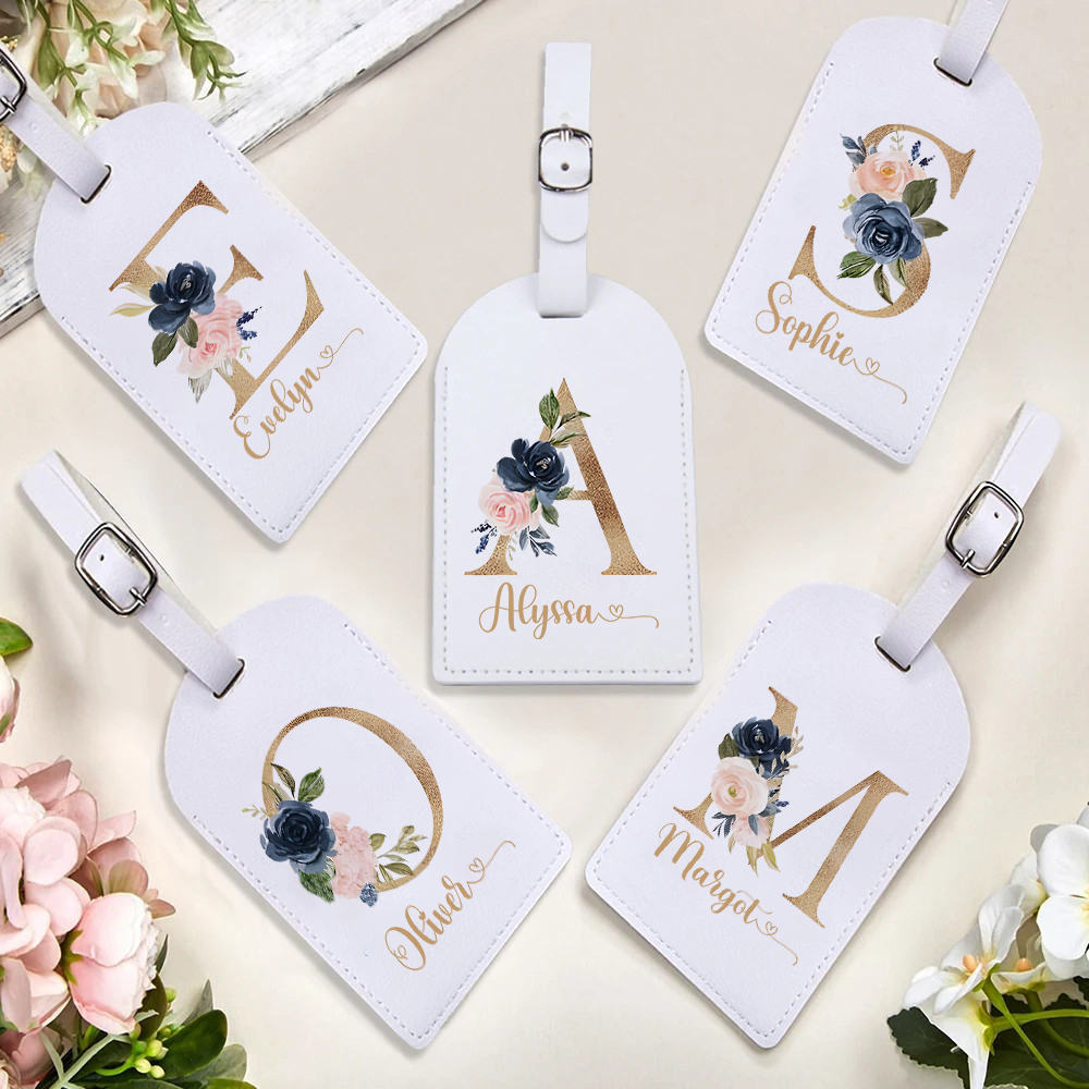 Travel Accessories Gifts For Her - Etiqueta de equipaje con monograma personalizada