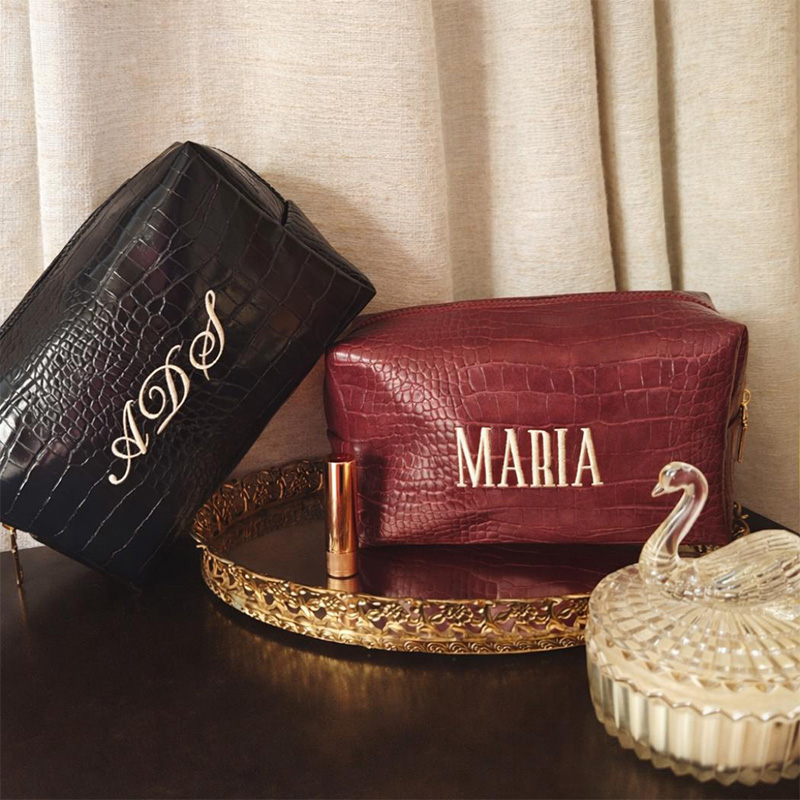 Travel Accessories Gifts For Her - Bolsa de Maquillaje Bordada con Diseño