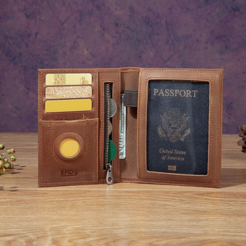 Travel Accessories Rfid - Elegante Porta Pasaportes Unisex de Cuero